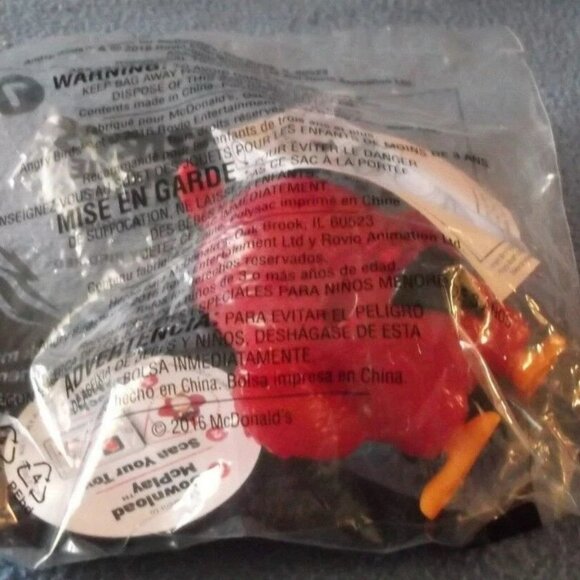 2/$30 McDONALD'S Angry Birds Red Character Figure Happy Meal Toy 2016 No 7 NIP - Picture 2 of 3